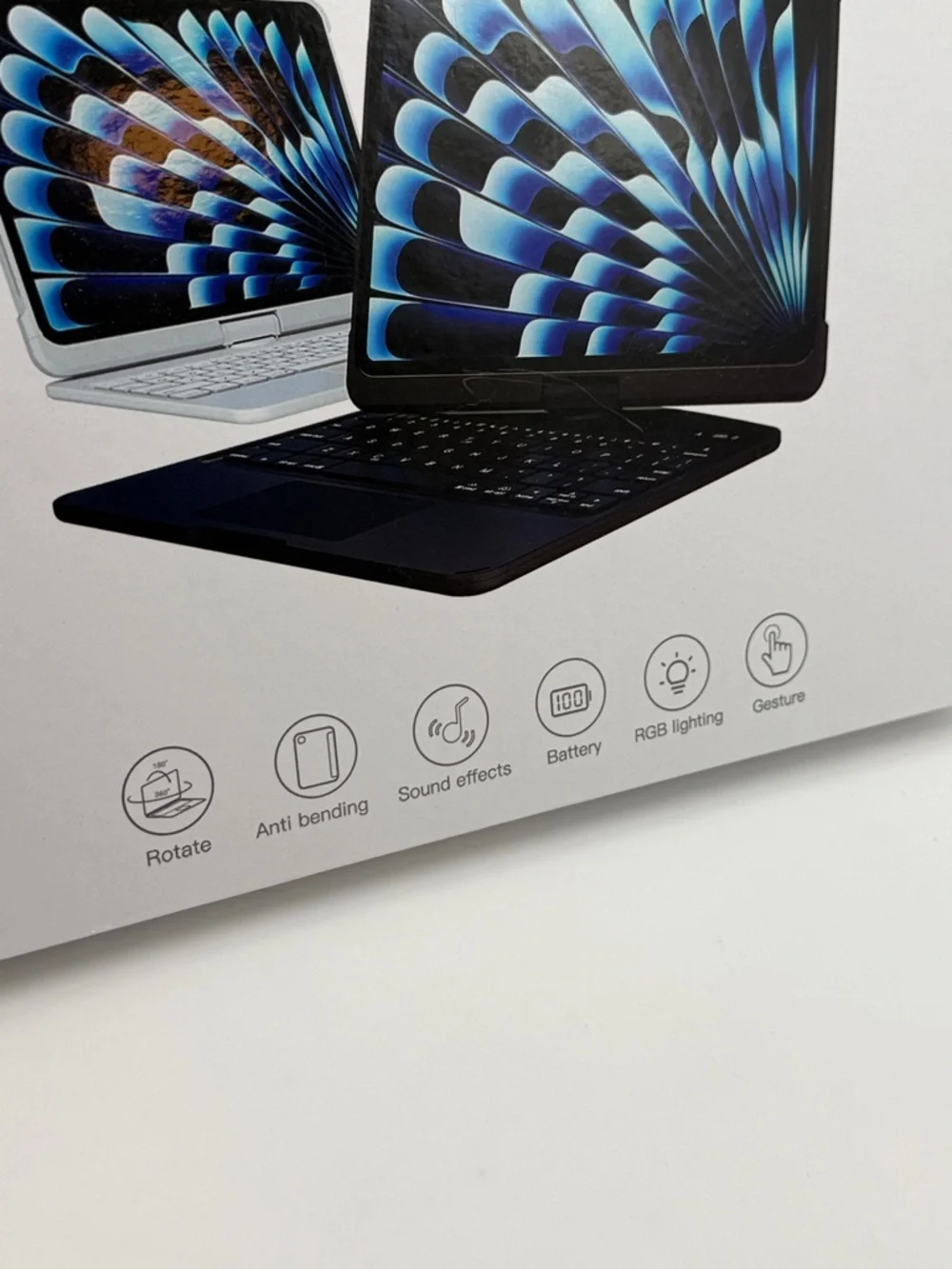 New Case 360° Rotating, Multi-Touch, Backlit Wireless Keyboard for ipad pro 13”